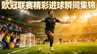 欧冠联赛精彩进球瞬间集锦视频封面：球员庆祝画面