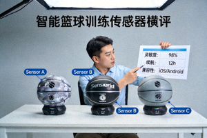 评测人员对比分析不同品牌的智能篮球训练传感器