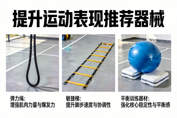 提升运动表现推荐的足球篮球器械，包括弹力绳、敏捷梯和平衡训练器材